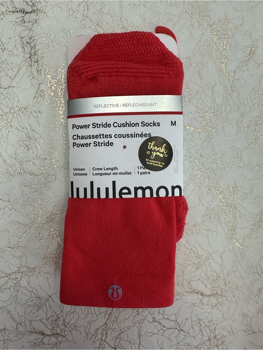 Lululemon Power Stride Cushion Crew Socks - Red
